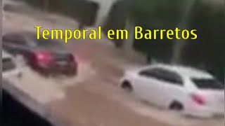 Chuva forte em Barretos causa enxurrada e alagamentos Hoje [upl. by Ladd970]