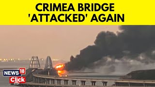 Crimea Bridge Explosion Today  Section Of Road Split In Crime Bridge  English News  News18 [upl. by Aihsemot743]