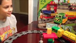 LEGO DUPLO 5609 Deluxe Train Set Review and Play and Compare  Building Toy [upl. by Kcirdnekel113]