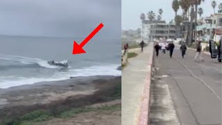 WATCH ILLEGAL MIGRANTS ARRIVE FREELY ONSHORE CALIFORNIA [upl. by Gittle140]