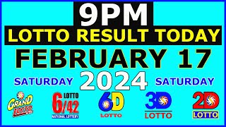 9pm Lotto Result Today February 17 2024 Saturday [upl. by Bullivant]