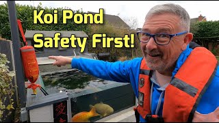 KOI POND SAFETY FIRST😲 IM TOLD I MUST PROMOTE KOI FISH POND SAFETY👍 [upl. by Maryann]