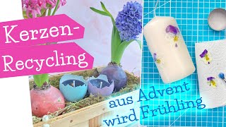 RecyclingKerzen Ideen  Wachs Recycling  Kerzenreste recyceln  DIY Frühlingsdeko  mommymade [upl. by Anowahs]