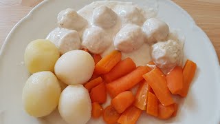 Fjordland Fish Balls In White Sauce With Carrots And Potatoes [upl. by Anyl]