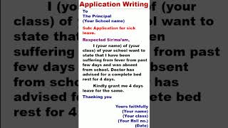 How to write application in english  application for leave of absence to the principal shorts [upl. by Eiten]