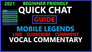 Mobile Legends How To Use Quick Chat  Add or Remove Quick Chat  2021 Vocal Guide for Beginners [upl. by Maryl]