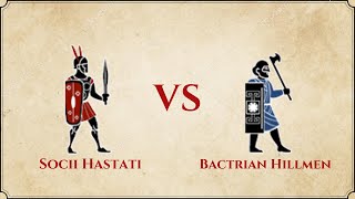 ROME II Total War  Socii Hastati VS Bactrian Hillmen [upl. by Susejedesoj]