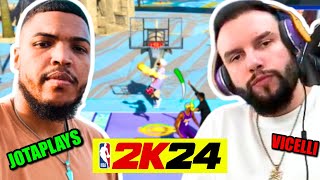 NBA 2K24 mas o JOTAPLAYS é MINHA DUPLA no PARK BR [upl. by Oinoitna]