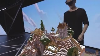 Minecraft Hololens Gameplay Demo  E3 2015  HD [upl. by Airdnalahs]