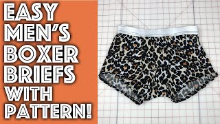 How to Sew Mens Boxer Briefs Easy Tutorial With Pattern  Sew Anastasia [upl. by Blancha]