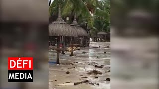 Cyclone Freddy Classe 3  lhôtel Ambre à BelleMare na pas échappé à la furie des vagues [upl. by Gusti303]