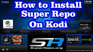 How to Install SuperRepo Addons Repository  on Kodi XBMC  free moviesshowslive tv [upl. by Haimarej]