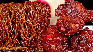 ASMR BLACK BEAN NOODLES SPICY FIRE FRIED CHICKEN 직접 만든 양념치킨 짜파게티 먹방 MUKBANG EATING SOUNDS ZOEY ASMR [upl. by Ambrosio993]