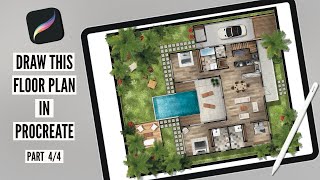 Sketched Floor Plan  Site Plan in Procreate  Part 44  Hand Drawn Digital Sketch [upl. by Christoffer]