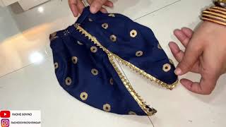 Krishna dhoti pant making tutorialeasy and simple way 💜💛 [upl. by Earvin524]