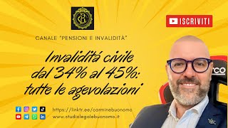 Invalidità civile dal 34 al 45 tutte le agevolazioni [upl. by Honora450]