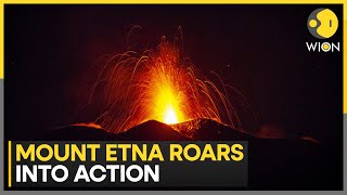 Mount Etna volcano roars into action with ash and lava  Latest English News  WION [upl. by Lind506]