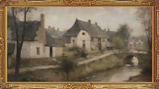 Moody Fall Frame TV Art Vintage European Village Screensaver Framed 4K HD Wallpaper River Slideshow [upl. by Aisyla]