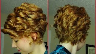 How To Curl A Pixie Haircut Straightener Technique ♥ [upl. by Drusus703]