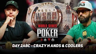 WSOP Main Event Day 1d  CRAZY HANDS amp COOLERS with Daniel Negreanu amp Jonathan Little [upl. by Lenahc]