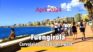 Fuengirola🇪🇸its April 2024 and a great day for a walk to Torreblanca on Fuengirola promenade✨🏖️ [upl. by Bakemeier]