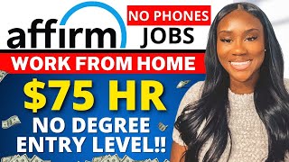 AFFIRM WORK FROM HOME  NO PHONE Work From Home  Online Jobs [upl. by Ahserkal615]