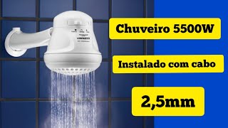 Chuveiro de 5500W em cabo 25mm² veja o que acontece [upl. by Harve]