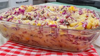 Salada Tropical fácil e deliciosa  Para festas em geral [upl. by Yemerej793]