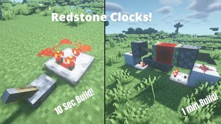 EASIEST WAY TO MAKE REDSTONE CLOCK IN MINECRAFT ‼️ [upl. by Alessandro]