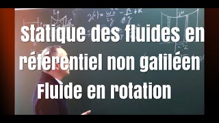 PCPC Statique des fluides en référentiel non galiléen Surface libre dun liquide en rotation [upl. by Fredric]