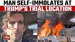 CNN anchor recounts moment man set himself on fire outside of Trump trial [upl. by Rbma305]