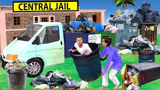 Thief Jail Escape in Plastic Drum Garbage Truck Hindi Kahaniya Hindi Moral Stories New Comedy Video [upl. by Atinek429]