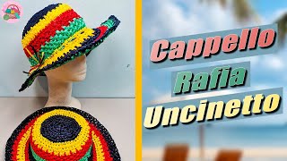 Cappello rafia per lestate  Tutorial uncinetto [upl. by Mildred566]