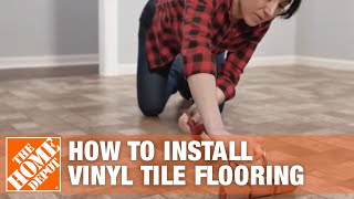 How to Install PeelandStick Vinyl Tile Flooring  The Home Depot [upl. by Volnay]