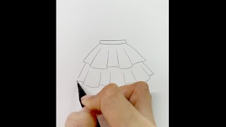 How to draw a skirt ruffles  Easy drawing for beginners Shorts [upl. by Rosco]