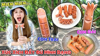 Làm Mâm Xúc Xích Chiên Đầy Đủ Hình Dạng Trong Rừng  Vê Vê Channel [upl. by Alahsal]