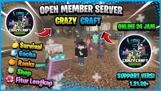 SERVER MINECRAFT VERSI 12120 TERBARU  CRAZY CRAFT  SUPPORT JAVA DAN MCPE [upl. by Bebe636]