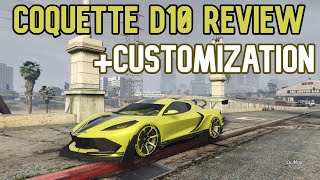 Gta 5 Coquette D10 Customization Costs  Coquette D10 Review amp Drag Races [upl. by Urias]