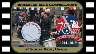 Ingleburn RSL amp Community Pipes amp drums in squire park  Cowra Breakout 75th Anniversary 03082019 [upl. by Analem]