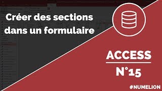 Tutoriel et cours Access n° 15  Créer des sections dans un formulaire [upl. by Jere931]