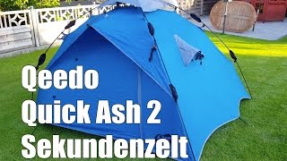 Qeedo  Quick Ash 2 Personen Sekundenzelt Schnellaufbauzelt [upl. by Innor153]