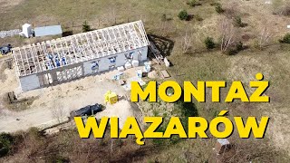 43 Montaż wiązarów Jaki koszt wiązarów na nasz dom parterowy Budowa domu systemem gospodarczym [upl. by Nyrmac]