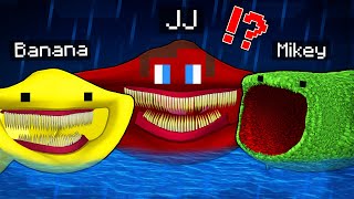 How Banana Kid and JJ and Mikey Became Scary Bloop Monster and EL GRAN MAJA   maizen Minecraft [upl. by Rather]