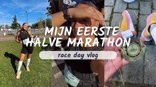 MIJN EERSTE HALVE MARATHON BREDA SINGELLOOP RACEDAY VLOG [upl. by Eben]