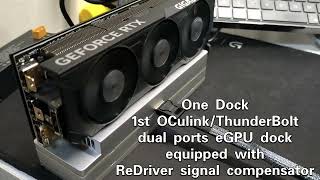 One Dock V2 1st OCulink eGPU dock equipped ReDriver signal amplifieramp it also has ThunderBolt ports [upl. by Ailaham]