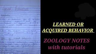 LEARNED OR ACQUIRED BEHAVIOR IN HINDI acquiredbehaviourinhindi [upl. by Valery]