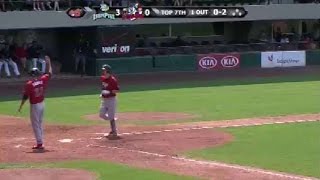 Iron Pigs Moore slugs threerun homer [upl. by Giusto652]