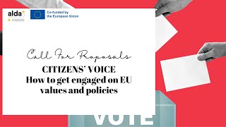 Webinar amp QampA Citizens voice  How to get engaged on EU values and policies Call for Proposals [upl. by Akahc36]