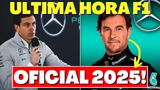 💥BOMBAZO SERGIO PÉREZ NUEVO CONTRATO con MERCEDES en 2025 para SUSTITUIR a HAMILTON  F1 Noticias [upl. by Nerrot]