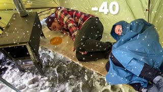 40° Solo Camping 4 Days Warm Tent Camping in a Snowstorm  Wood Stove Beef Stroganoff ASMR [upl. by Merton]